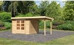 Karibu Holz-Gartenhaus &Auml;ngelholm Natur Pultdach Unbehandelt 280 cm x 220 cm