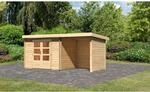 Karibu Holz-Gartenhaus &Auml;ngelholm Natur Pultdach Unbehandelt 280 cm x 220 cm