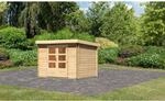 Karibu Holz-Gartenhaus &Auml;ngelholm Natur Pultdach Unbehandelt 280 cm x 220 cm