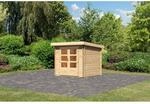 Karibu Holz-Gartenhaus &Auml;ngelholm Natur Pultdach Unbehandelt 220 cm x 220 cm