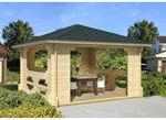 Tene Kaubandus Gartenpavillon Ibiza Spitzdach 440 cm x 440 cm Hellbraun