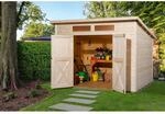 Weka Holz-Gartenhaus Triest Pultdach Unbehandelt 299 cm x 299 cm