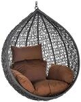 Home Deluxe H&auml;ngesessel-Korb Cielo aus Polyrattan Grau