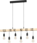 Eglo Pendelleuchte Townshend 6-flammig Schwarz-Braun Schwarz-braun Schwarz