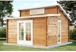 Carlsson Gartenhaus Lausitz Pultdach Unbehandelt 400 cm x 440 cm