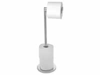 Wenko Stand Toilettenpapierhalter 2 in 1 Glänzend Edelstahl 21 x 55 x 17 cm