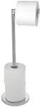 Wenko Stand Toilettenpapierhalter 2 in 1 Gl&auml;nzend Edelstahl 21 x 55 x 17 cm