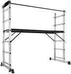 Tectake Aluminium Multiger&uuml;st 4 In 1 Mit 2 Praktischen Rollen 109 x 70 x 160 cm