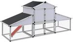 vidaXL H&uuml;hnerstall mit Freilaufgehege und Nistkasten Aluminium