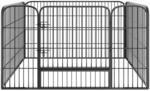 Tectake Welpenauslauf Tino 4 Teilig Faltbar H&ouml;he 70 cm 125 x 85 x 70 cm Grau