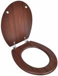 vidaXL Toilettensitz MDF Deckel Schlichtes Design Braun 140803