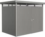 Biohort Metall-Ger&auml;tehaus HighLine Quarzgrau-Metallic 4,6 m&sup2; Einzelt&uuml;r