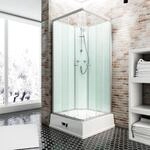 Schulte Komplettduschkabine Korfu II mit Boiler Pumpe Alu-Natur Hellgr&uuml;n