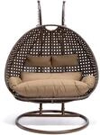 Home Deluxe H&auml;ngesessel Twin aus Polyrattan mit Regenabdeckung Braun