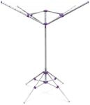 Relaxdays W&auml;schespinne Aluminium Kunststoff Silber Lila mit Standfu&szlig; Klappbar 19,2