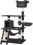 Tectake Kratzbaum Stokeley 141 cm Sisal 86 x 49 x 141 cm Schwarz