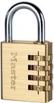 Master Lock Kombinations-Vorh&auml;ngeschloss 604EURD Messing