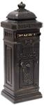 Relaxdays Standbriefkasten Aluguss Bronze Wetterfest Rostfrei Abschlie&szlig;bar 101 cm x