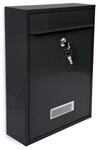 Relaxdays Briefkasten Metall Schwarz Abschlie&szlig;bar 35 cm x 26,5 cm x 8,5 cm