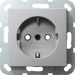 Gira Schutzkontakt-Steckdoseneinsatz System 55 Aluminium