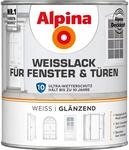 Alpina Wei&szlig;lack f&uuml;r Fenster & T&uuml;ren gl&auml;nzend 750 ml