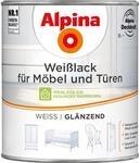 Alpina Wei&szlig;lack f&uuml;r M&ouml;bel & T&uuml;ren gl&auml;nzend 750 ml