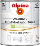 Alpina Wei&szlig;lack f&uuml;r M&ouml;bel & T&uuml;ren seidenmatt 750 ml