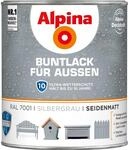 Alpina Buntlack f&uuml;r Aussen Silbergrau seidenmatt 750 ml