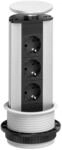 Evoline Port Steckdosenturm 3-Fach Schuko Versenkbare Steckdose mit Wippdeckel