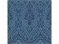 Bricoflor Ornament Tapete Blau Elegante Vlies Textiltapete mit Barock Muster...