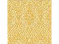 Bricoflor Ornament Tapete Floral Gelbe Vliestapete mit Textil Barock Muster...