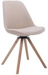 CLP Besucherstuhl Troyes Drehbar Stoff Rund Creme/Natura