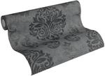 Livingwalls Tapete Barockmuster Schwarz Silber und Grau 53 cm x 10,05 m AS-953723