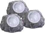 Globo LED-Solarau&szlig;enleuchte in Steinoptik Grau 3 Stk.