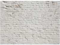 Fototapete Steinwand Klinker Industrial Vintage Weiß 3,50 m x 2,55 m FSC®