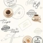 Bricoflor Tapete mit Kaffee Motiv Cafe Papiertapete mit Kaffeetasse Ideal f&uuml;r K&uuml;che