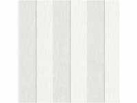 Bricoflor Blockstreifen Tapete Weiß Grau Textil Vliestapete mit Streifen in...