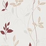 Bricoflor Florale Tapete in Wei&szlig; Moderne Tapete mit Bl&auml;ttermuster in Rot und Gold