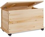 Zeller Aufbewahrungstruhe Kiefer mit Rollen 45 cm x 40 cm x 73 cm Natur