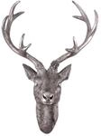 Lex Hirschgeweih Hirschkopf Wanddeko Dekoration Wandschmuck Figur Geweih Silber