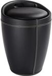 Wenko Hocker Candy Black Lederoptik 50,5 cm x 36 cm x 36 cm