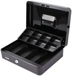 HMF 15130-02 Geldkassette Scheinf&auml;cher M&uuml;nzf&auml;cher 30 x 24 x 9 cm Schwarz