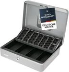 HMF 4215-09 Geldkassette M&uuml;nzz&auml;hlbrett 30 x 24 x 8 cm Silber
