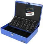 HMF 10015-05 Geldkassette M&uuml;nzz&auml;hlbrett 30 x 24 x 9 cm Blau