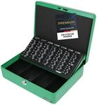 HMF 10015-06 Geldkassette M&uuml;nzz&auml;hlbrett 30 x 24 x 9 cm Gr&uuml;n