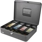 HMF 10019-02 Geldkassette Scheinf&auml;cher M&uuml;nzf&auml;cher 30 x 24 x 9 cm Schwarz