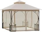 Outsunny Pavillon Metall Polyester Moskitonetz Beige Schwarz L290 x B290 x H275 cm