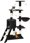 Tectake Kratzbaum Dominik 144 cm Sisal 49 x 35 x 144 cm Schwarz