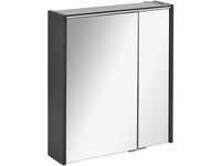 Fackelmann Spiegelschrank Denver Anthrazit 60 cm mit Softclose Türen