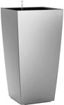 Lechuza&reg; Pflanzgef&auml;&szlig; Cubico Premium 22 cm x 22 cm Silber metallic